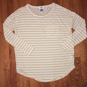 Old Navy Cream/Gold Stripe Sweater